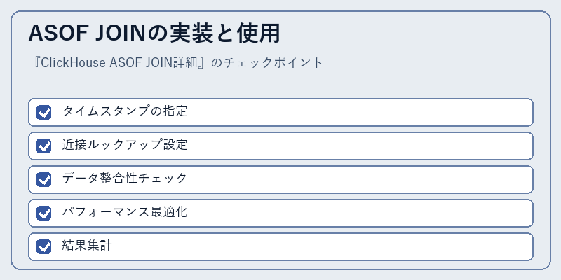 ASOF JOINの実装と使用