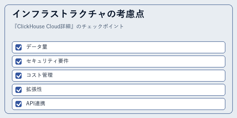インフラストラクチャの考慮点