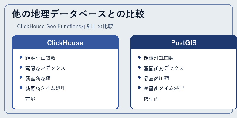 他の地理データベースとの比較