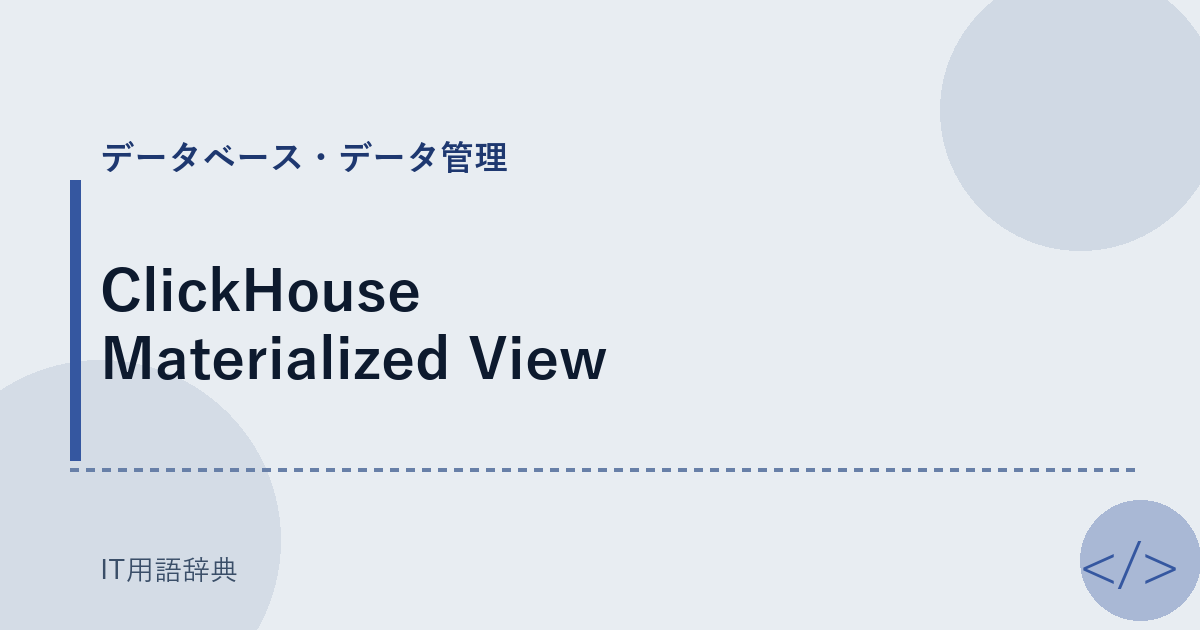 ClickHouse Materialized View アイキャッチ