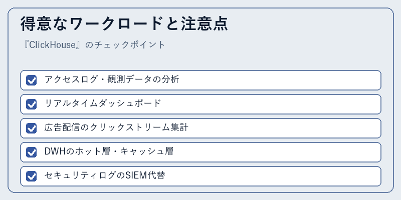 得意なワークロードと注意点