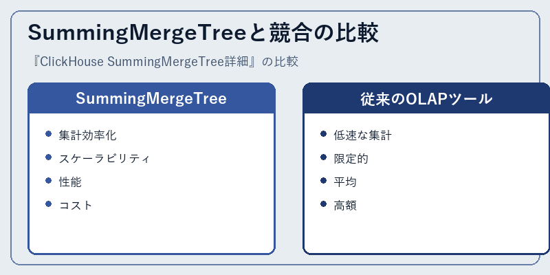 SummingMergeTreeと競合の比較