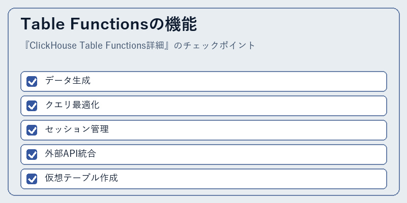 Table Functionsの機能