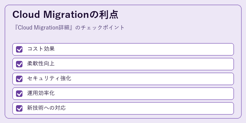 Cloud Migrationの利点