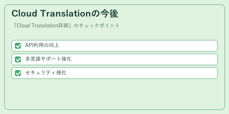 Cloud Translationの今後