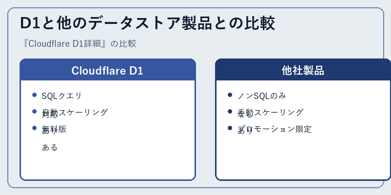 D1と他のデータストア製品との比較