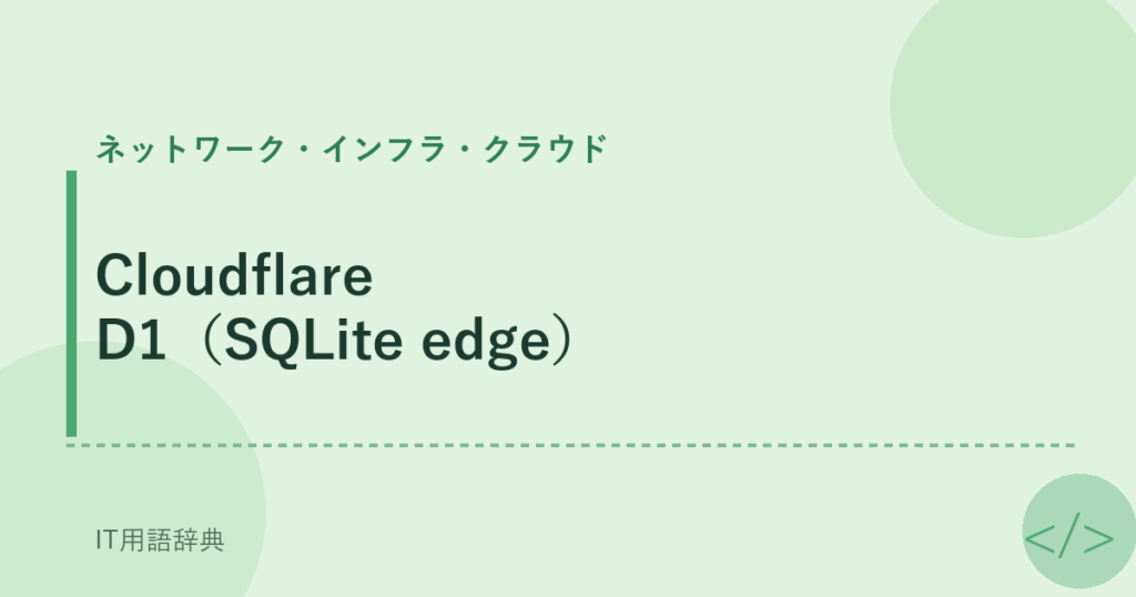 Cloudflare D1（SQLite edge） アイキャッチ