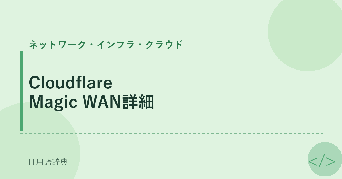 Cloudflare Magic WAN詳細 アイキャッチ