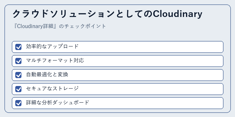 クラウドソリューションとしてのCloudinary