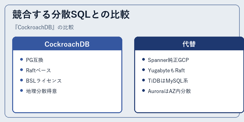 競合する分散SQLとの比較