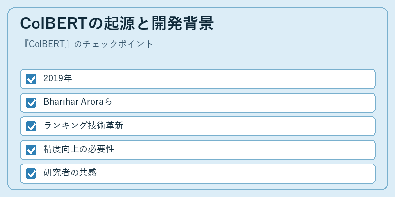 ColBERTの起源と開発背景