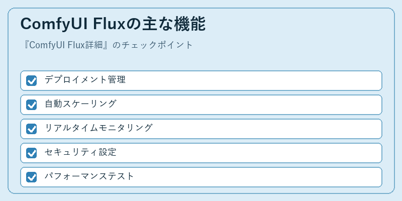 ComfyUI Fluxの主な機能