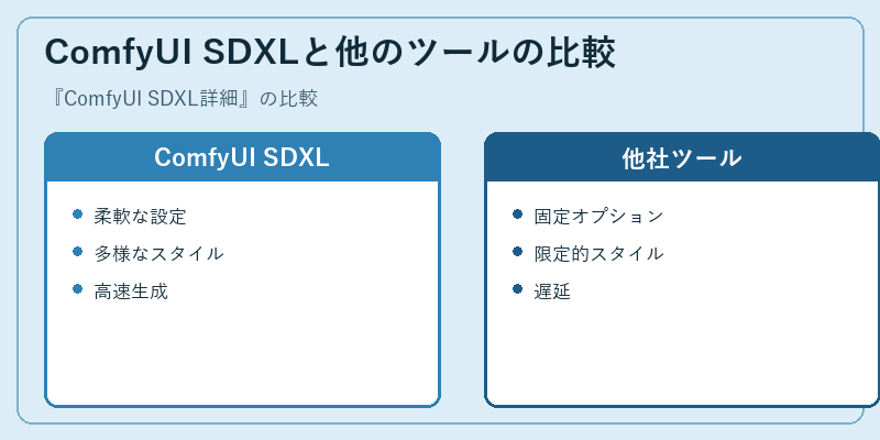 ComfyUI SDXLと他のツールの比較