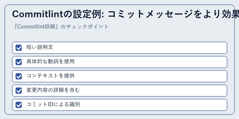 Commitlintの設定例: コミットメッセージをより効果的なものにする