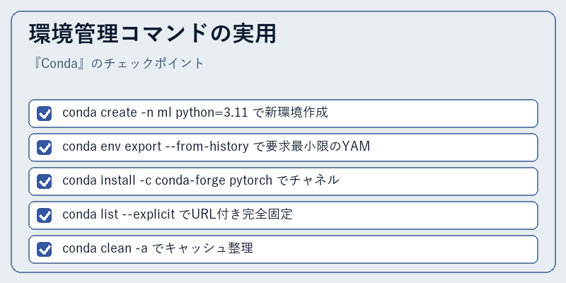 環境管理コマンドの実用