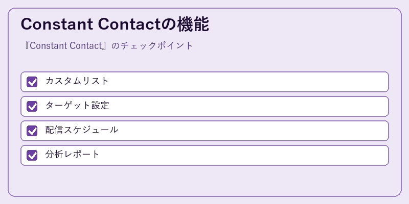 Constant Contactの機能
