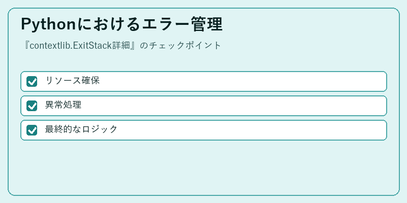Pythonにおけるエラー管理