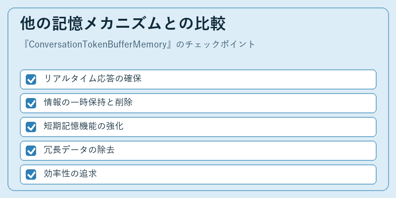 他の記憶メカニズムとの比較