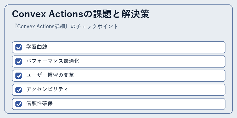 Convex Actionsの課題と解決策