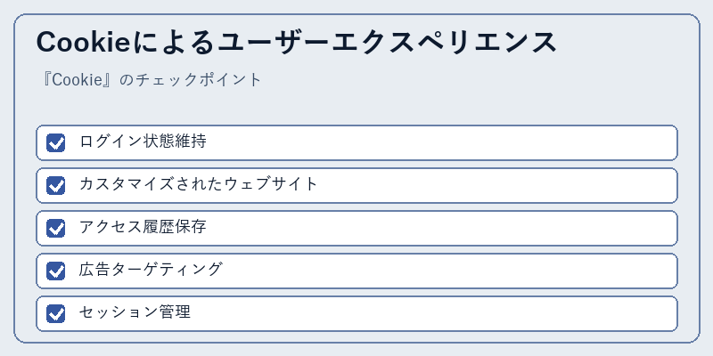 Cookieによるユーザーエクスペリエンス