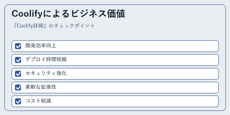 Coolifyによるビジネス価値