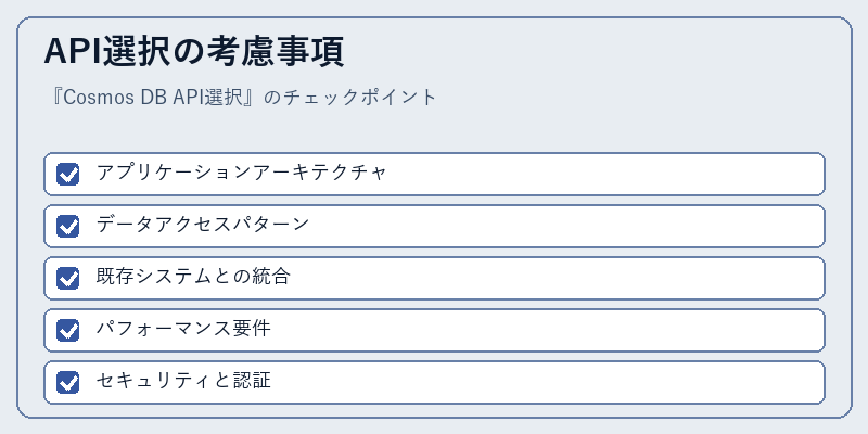 API選択の考慮事項