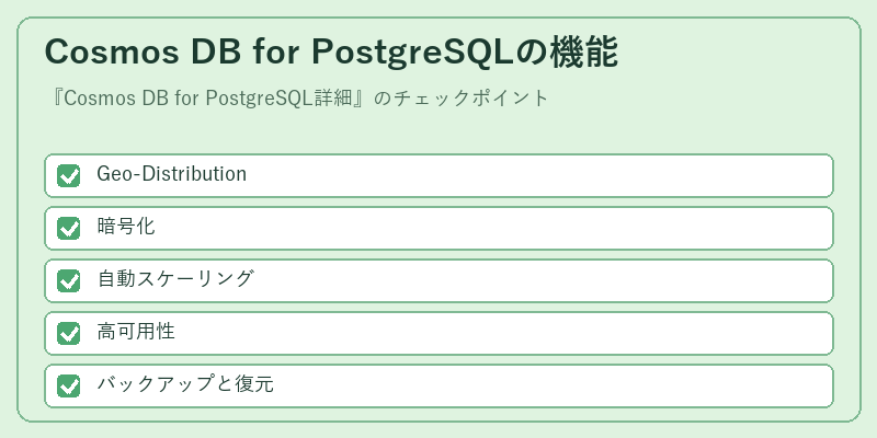 Cosmos DB for PostgreSQLの機能