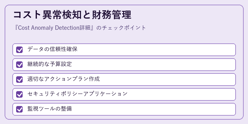 コスト異常検知と財務管理