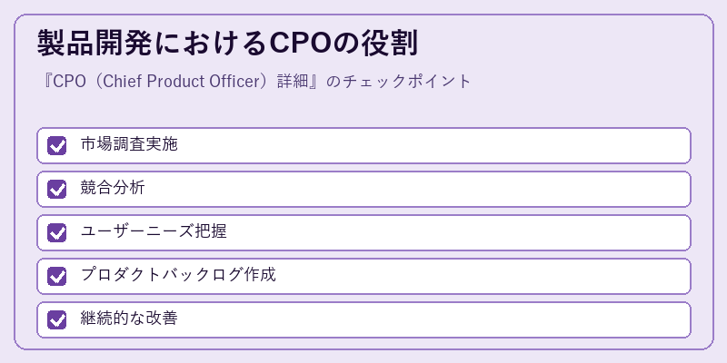 製品開発におけるCPOの役割