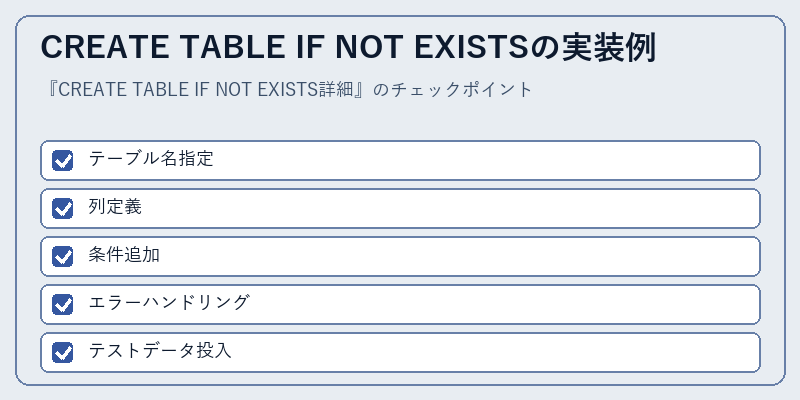 CREATE TABLE IF NOT EXISTSの実装例