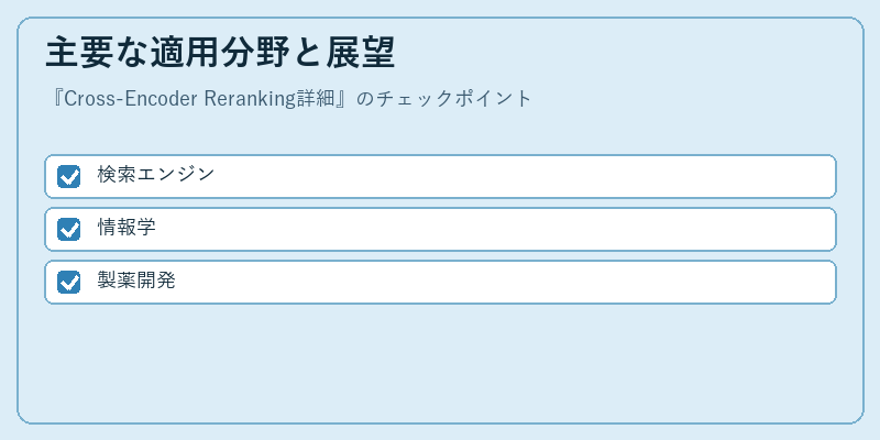 主要な適用分野と展望