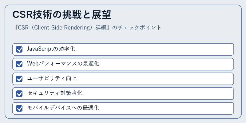 CSR技術の挑戦と展望