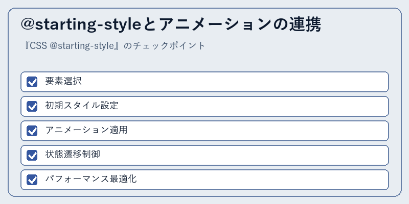 @starting-styleとアニメーションの連携