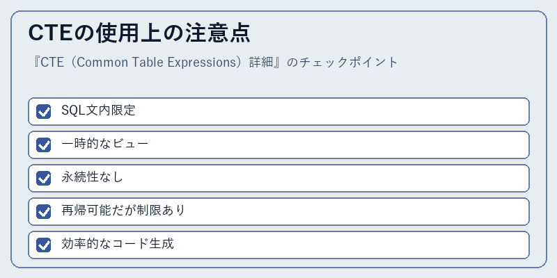 CTEの使用上の注意点