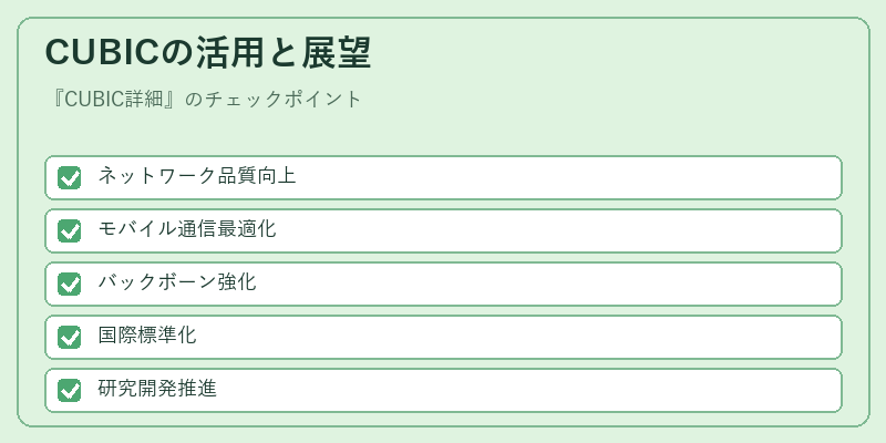 CUBICの活用と展望