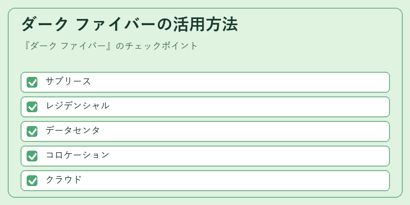 ダーク ファイバーの活用方法