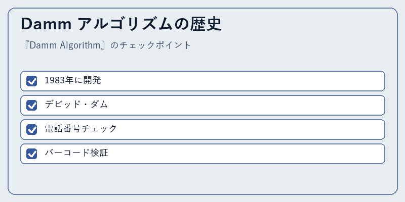 Damm アルゴリズムの歴史