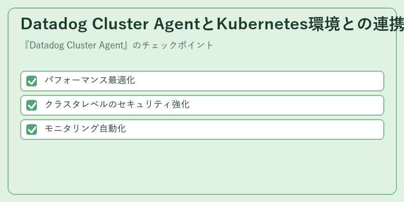 Datadog Cluster AgentとKubernetes環境との連携