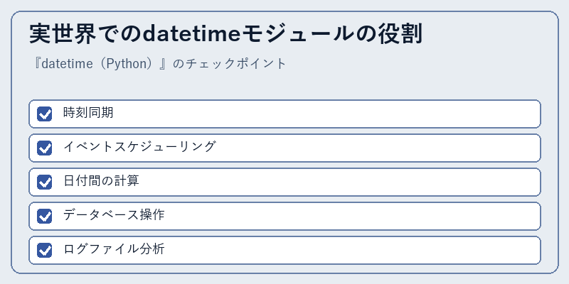 実世界でのdatetimeモジュールの役割