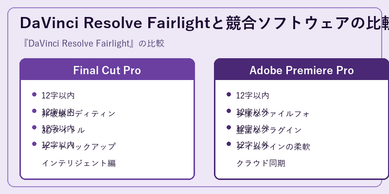 DaVinci Resolve Fairlightと競合ソフトウェアの比較