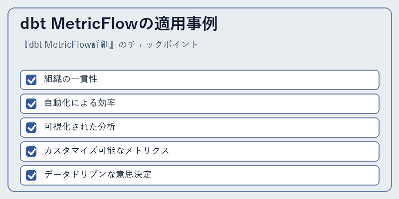 dbt MetricFlowの適用事例