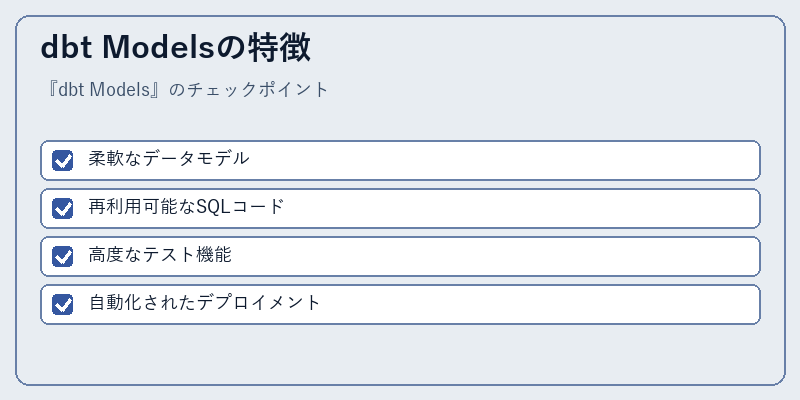 dbt Modelsの特徴