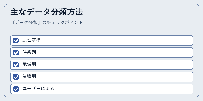 主なデータ分類方法