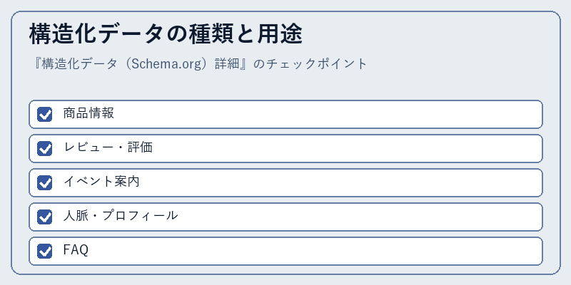 構造化データの種類と用途