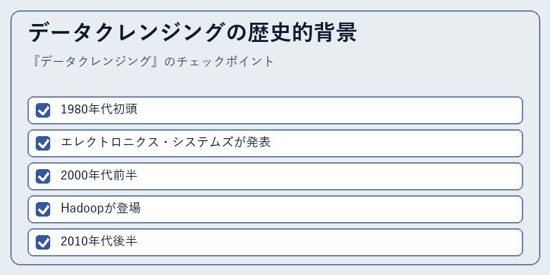 データクレンジングの歴史的背景