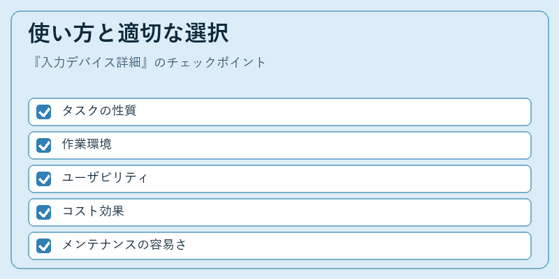使い方と適切な選択
