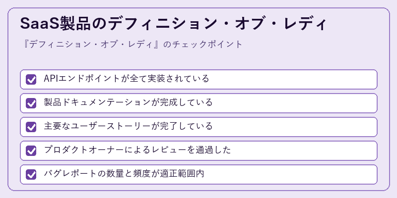 SaaS製品のデフィニション・オブ・レディ