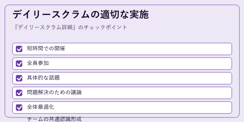 デイリースクラムの適切な実施
