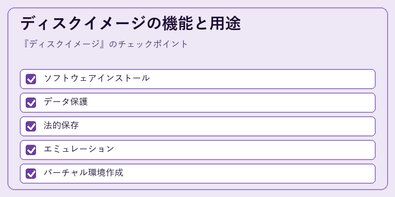 ディスクイメージの機能と用途
