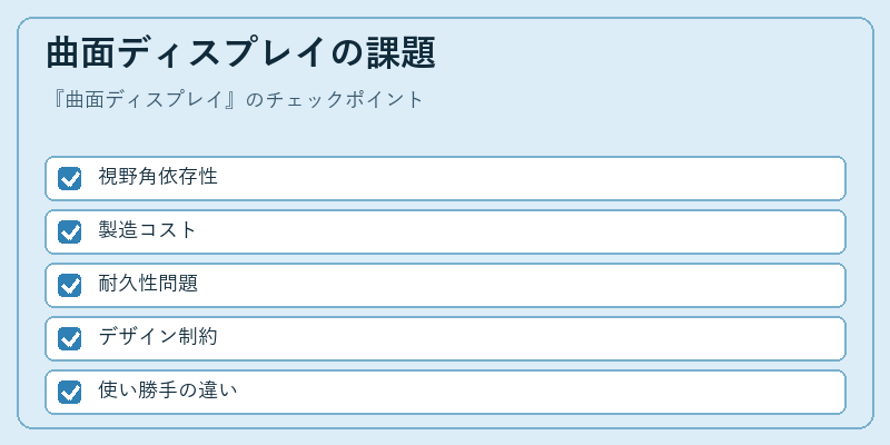 曲面ディスプレイの課題